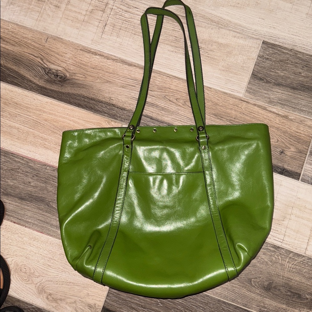 Patricia Nash large Green Leather Tote Bag - Picture 3 of 4